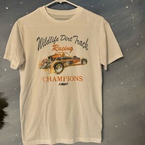Aeropostale White Dirt Track Racing Tee